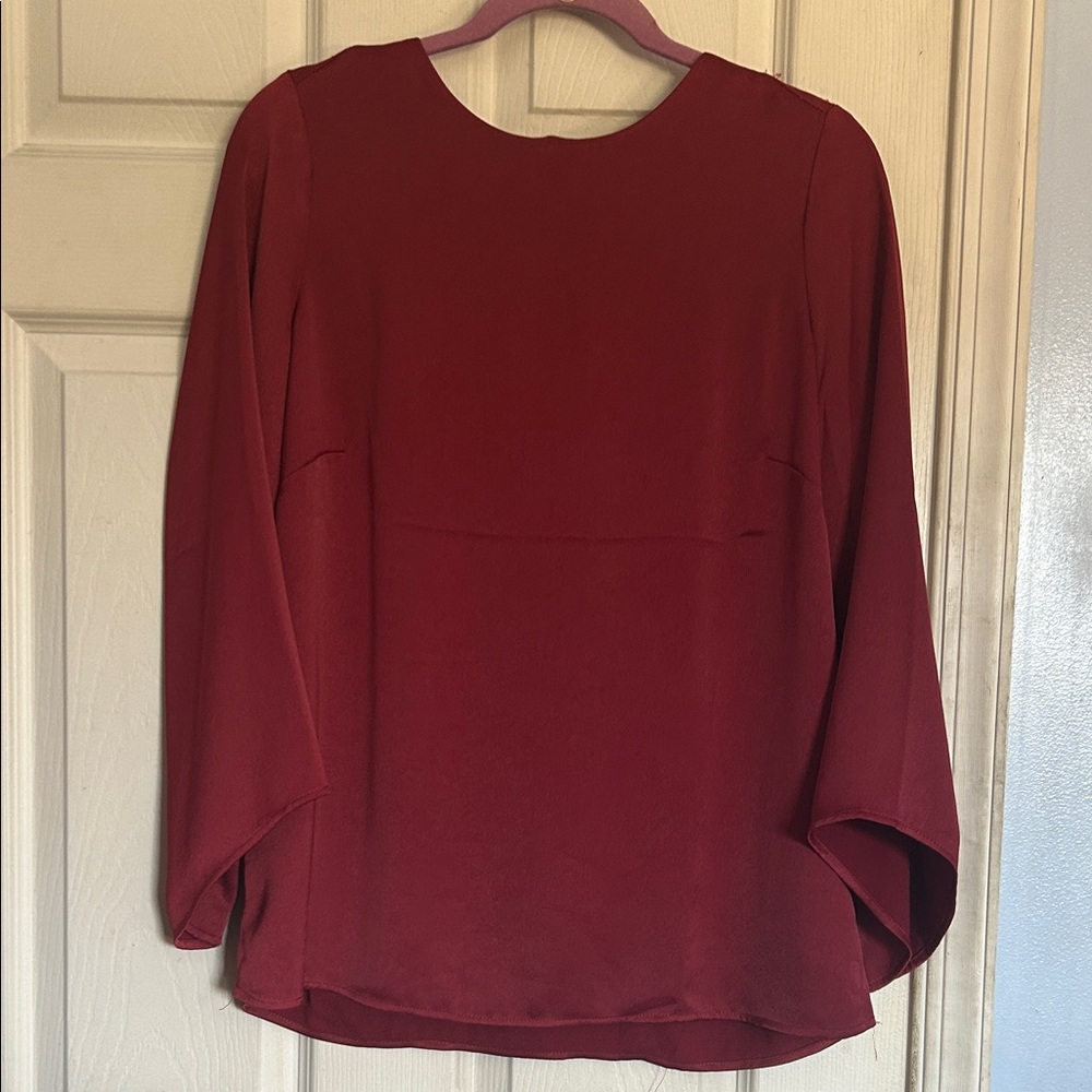 Chico's Deep Red Long Sleeve Blouse